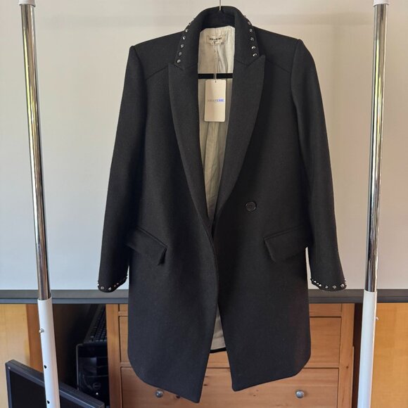 NWT Zadig & Voltaire Wool Marco Stud Coat - Picture 4 of 13
